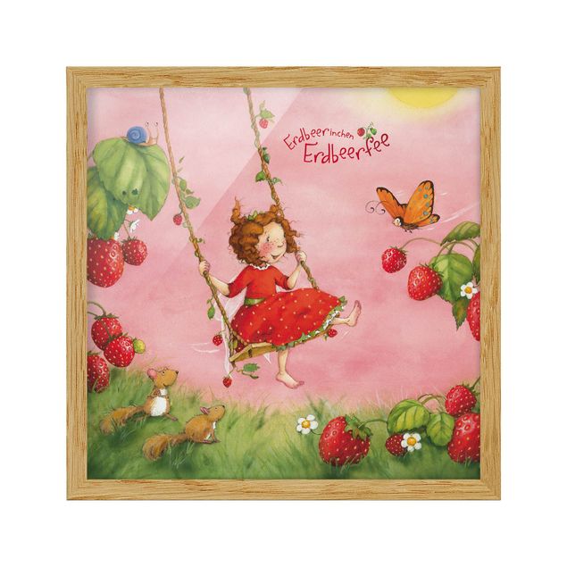Wandbilder mit Rahmen Erdbeerinchen Erdbeerfee - Baumschaukel