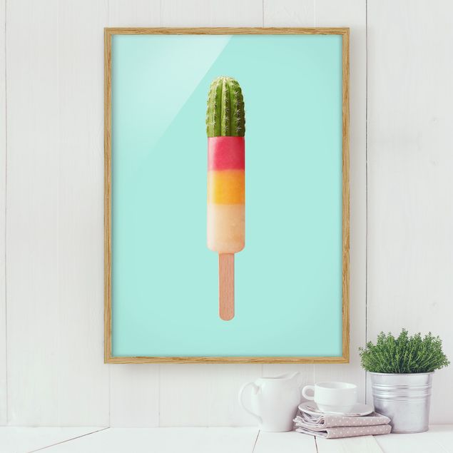 Moderne Bilder mit Rahmen Eis mit Kaktus