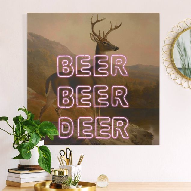 Leinwand Hirsch Beer Beer Deer