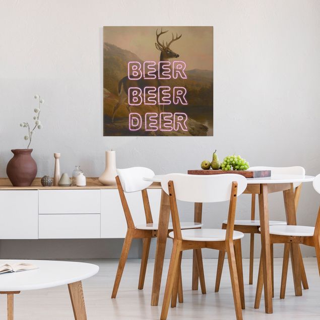 Leinwand mit Spruch Beer Beer Deer