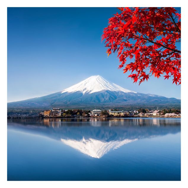 Fototapete selbstklebend Berg Fuji im Herbst