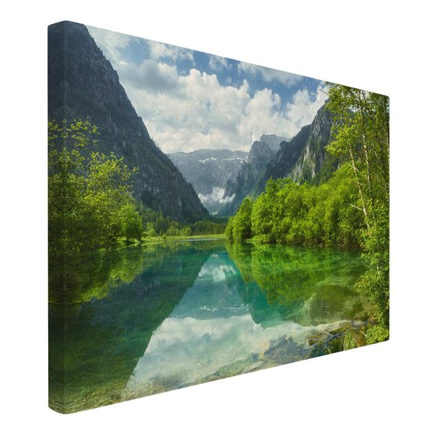 schöne Leinwandbilder Bergsee mit Spiegelung
