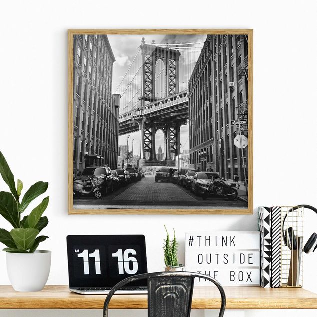 Moderne Bilder mit Rahmen Manhattan Bridge in America
