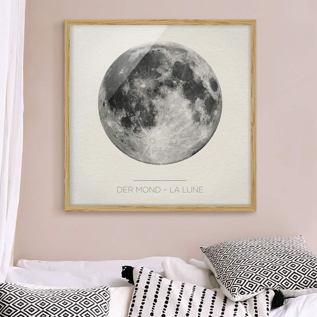 Moderne Bilder mit Rahmen Der Mond - La Lune