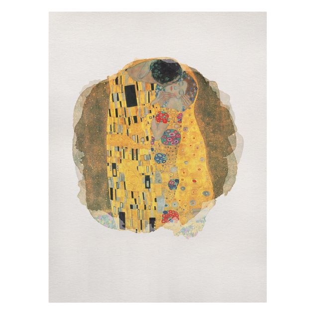 Leinwandbilder kaufen Wasserfarben - Gustav Klimt - Der Kuss