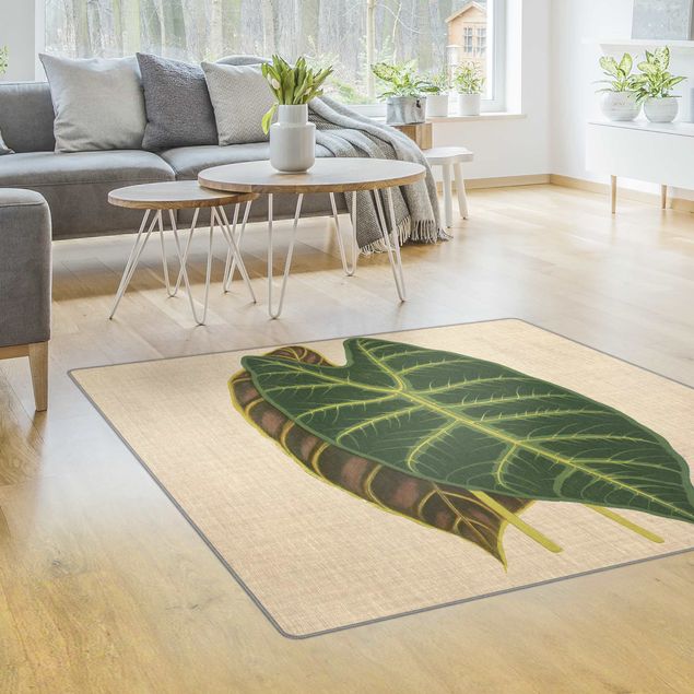 Moderne Teppiche Blätter auf Leinen I