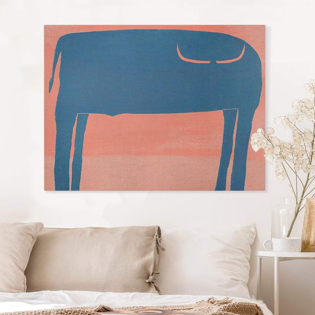 Leinwandbilder abstrakt Blauer Stier