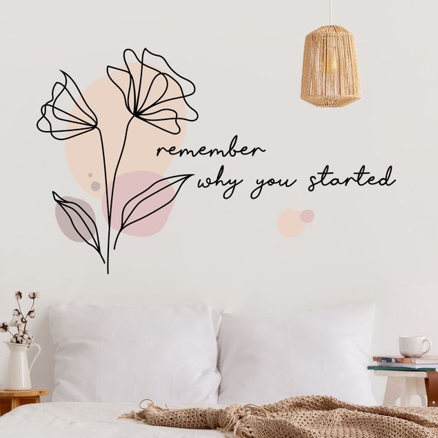 Wandtattoo - Blume - Remember why you started