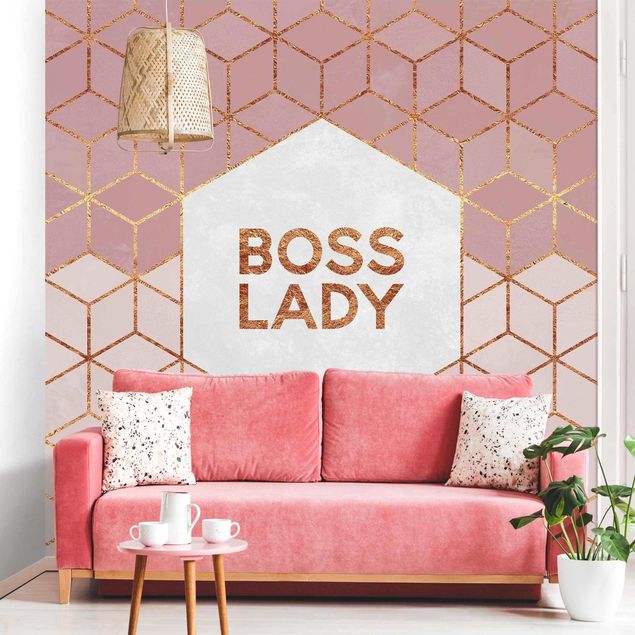 Design Tapeten Boss Lady Sechsecke Rosa