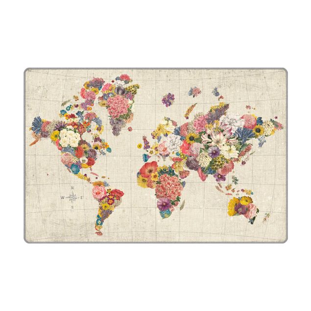 Teppich - Botanische Weltkarte