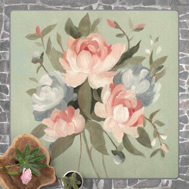 Teppich rosa Bouquet in Pastell I