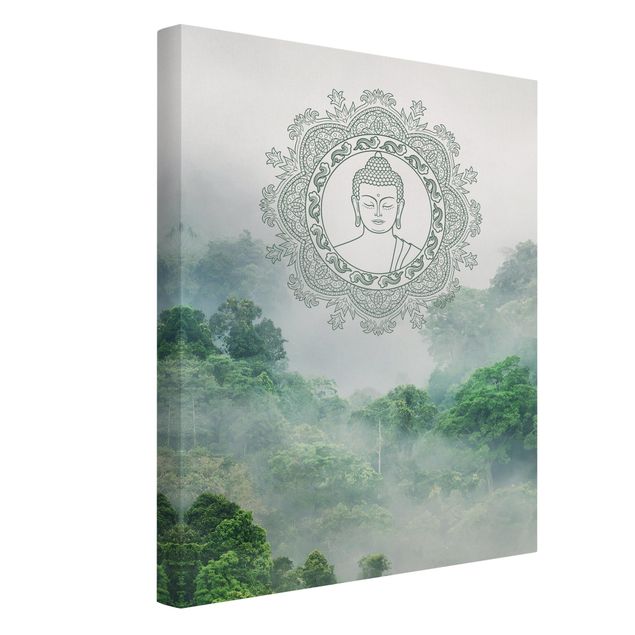 schöne Leinwandbilder Buddha Mandala im Nebel
