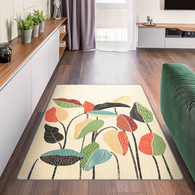 Moderne Teppiche Bunte Blätter
