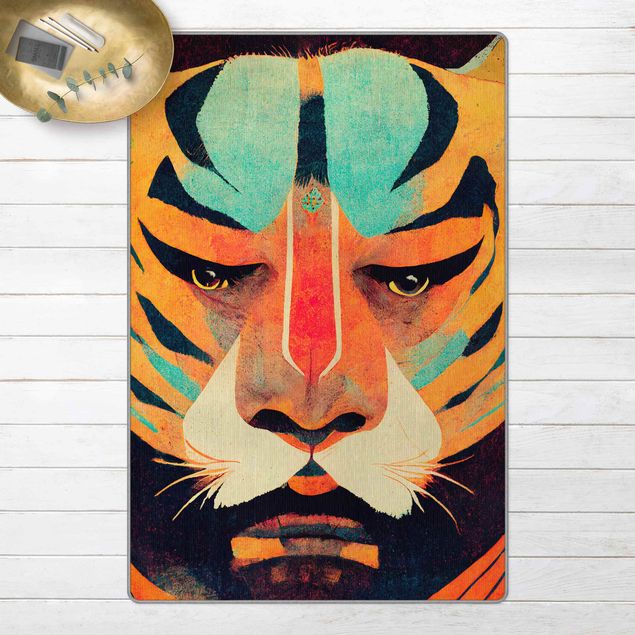 Bunte Teppiche Bunte Tiger Illustration