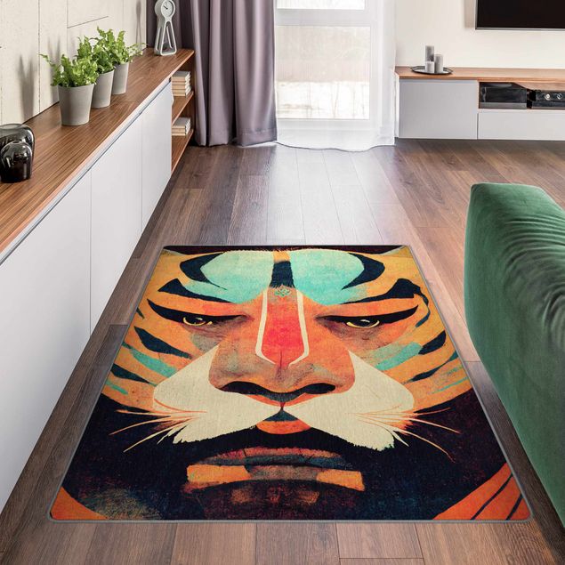 Moderne Teppiche Bunte Tiger Illustration