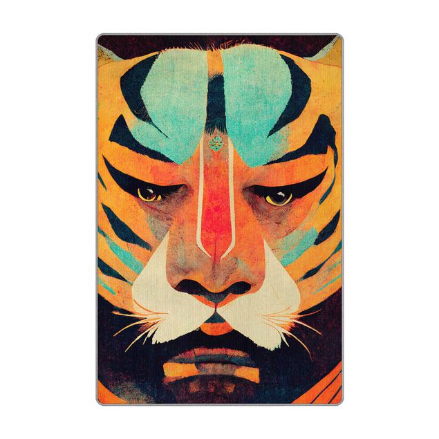 Teppich - Bunte Tiger Illustration