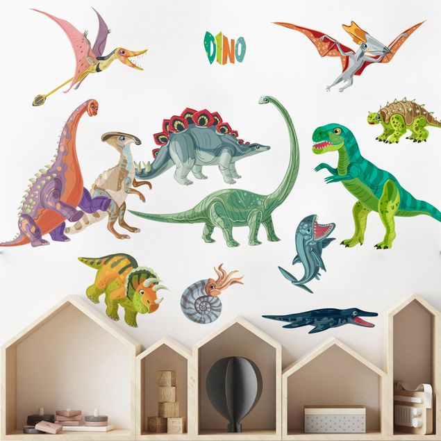 Wandtattoo - Buntes Dinosaurier Set