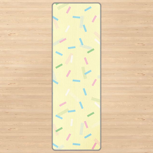 Teppich pastell Buntes Konfetti aus Pastellstreifen