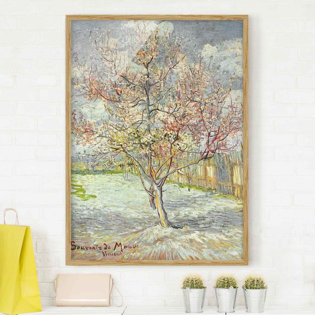 Kunstdrucke mit Rahmen Vincent van Gogh - Blühende Pfirsichbäume