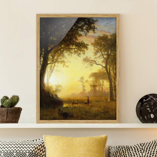 Kunstdrucke mit Rahmen Albert Bierstadt - Sonnenbeschienene Lichtung