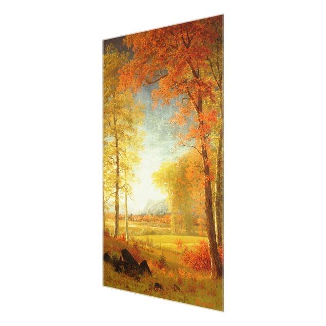 Glasbild - Albert Bierstadt - Herbst in Oneida County, New York - Hochformat 3:2