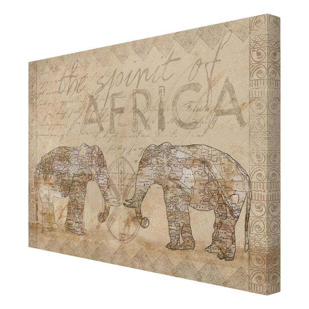 schöne Leinwandbilder Vintage Collage - Spirit of Africa