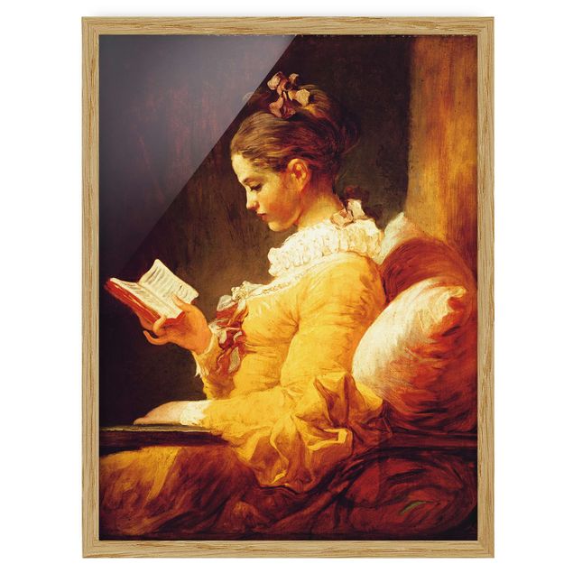 Bilder mit Rahmen Jean Honoré Fragonard - Lesendes Mädchen