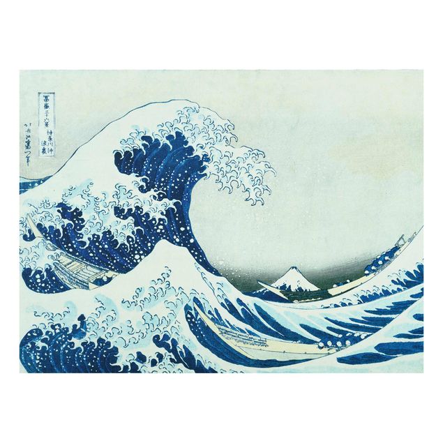Glasbild - Katsushika Hokusai - Die grosse Welle von Kanagawa - Querformat 3:4