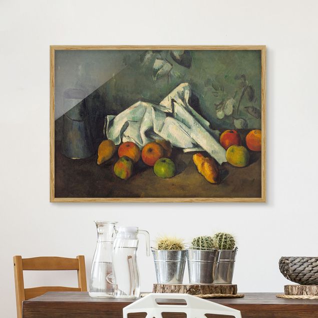 Impressionistische Gemälde Paul Cézanne - Milchkanne und Äpfel