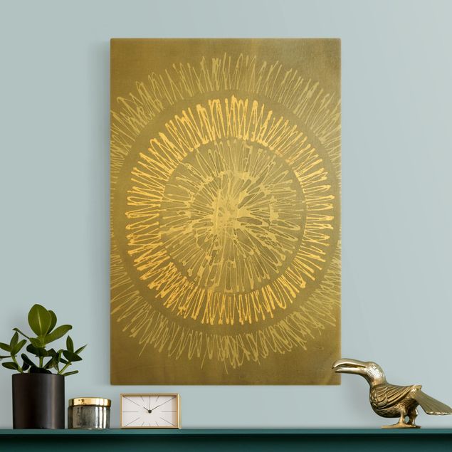 Wandbilder Polarstern Grau Gold II