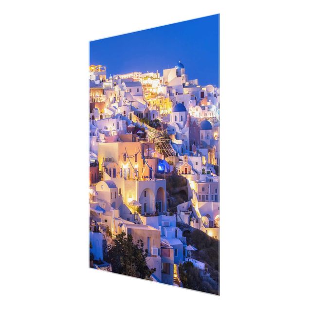 Glasbild - Santorini at night - Hochformat 3:4