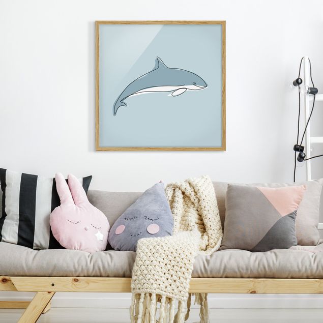 Wandbilder Delfin Line Art