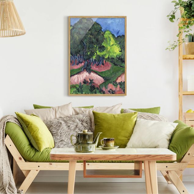 Moderne Bilder mit Rahmen Ernst Ludwig Kirchner - Landschaft mit Kastanienbaum