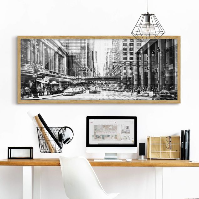 Moderne Bilder mit Rahmen NYC Urban schwarz-weiß