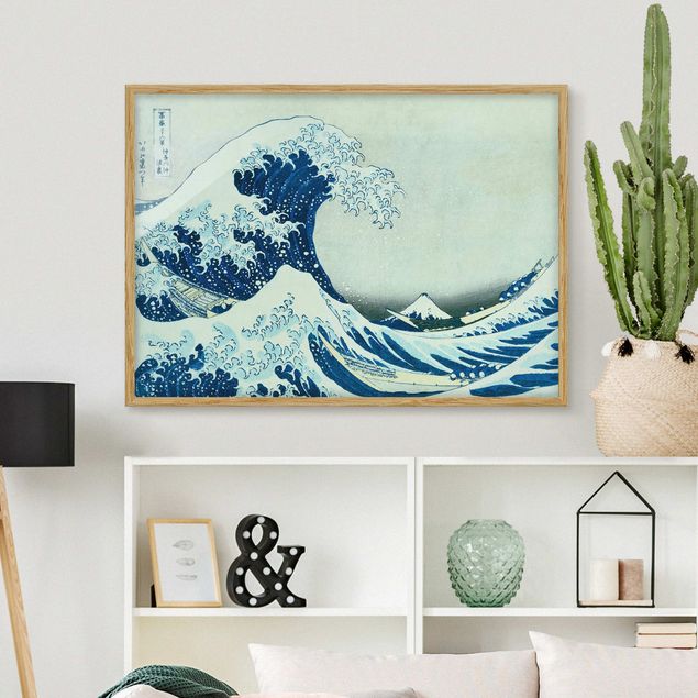 Gerahmte Kunstdrucke Katsushika Hokusai - Die grosse Welle von Kanagawa