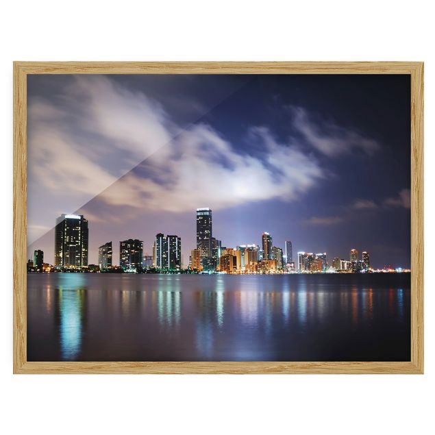 Bilder mit Rahmen Miami bei Nacht