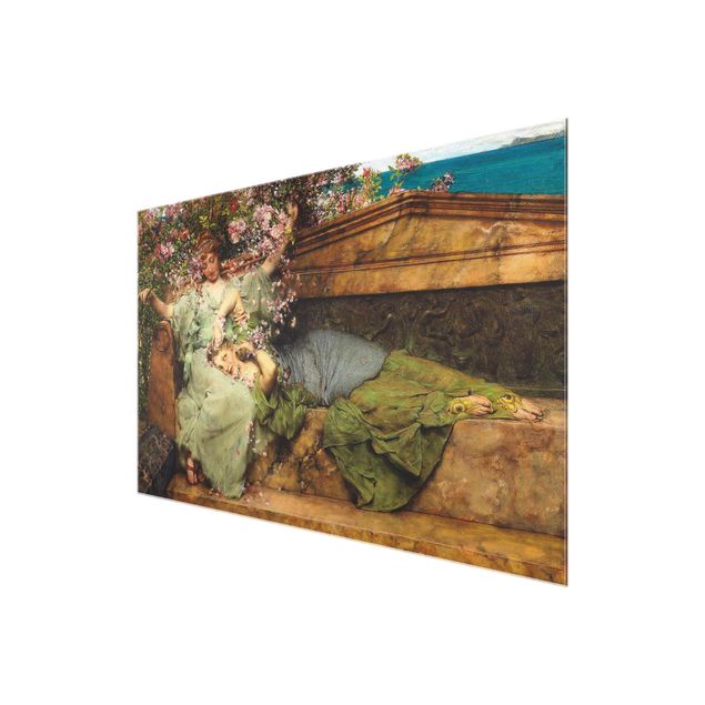 Glasbild - Sir Lawrence Alma-Tadema - Im Rosengarten - Querformat 2:3