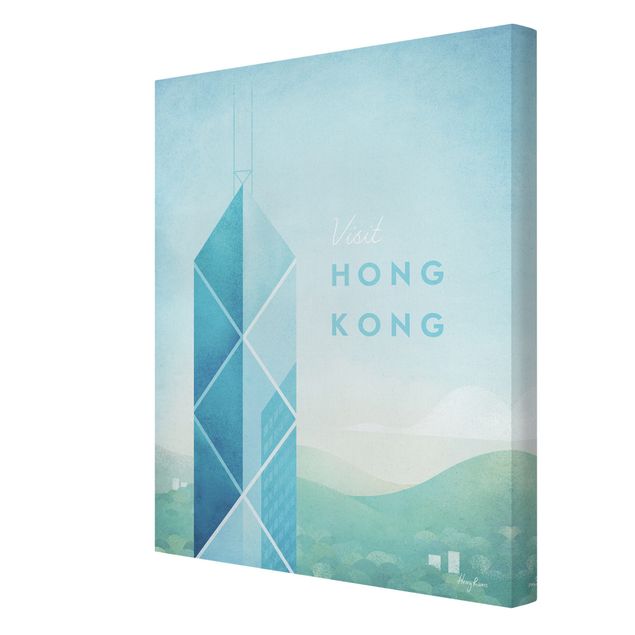 Leinwandbild - Reiseposter - Hong Kong - Hochformat 4:3