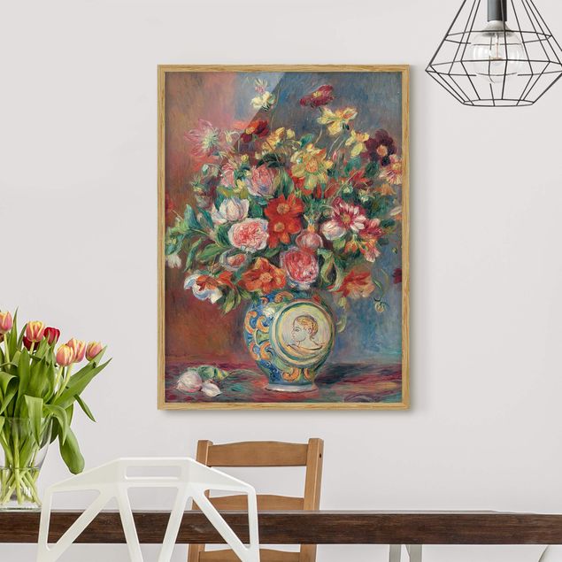Kunstdrucke mit Rahmen Auguste Renoir - Blumenvase