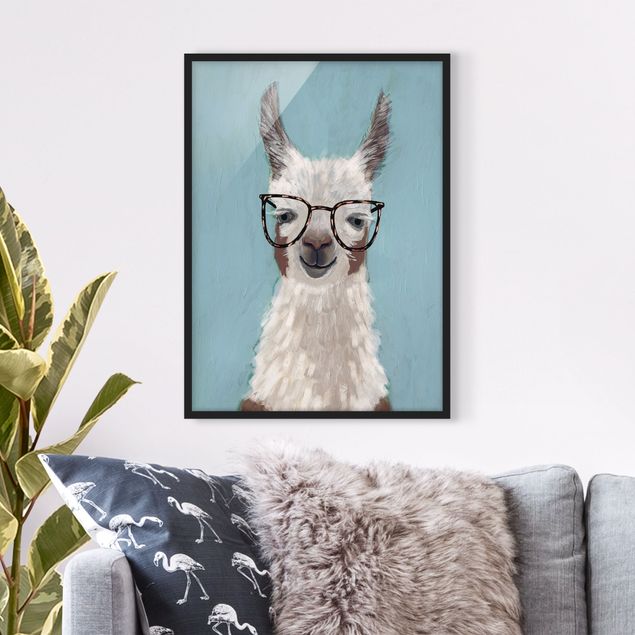Moderne Bilder mit Rahmen Lama mit Brille II
