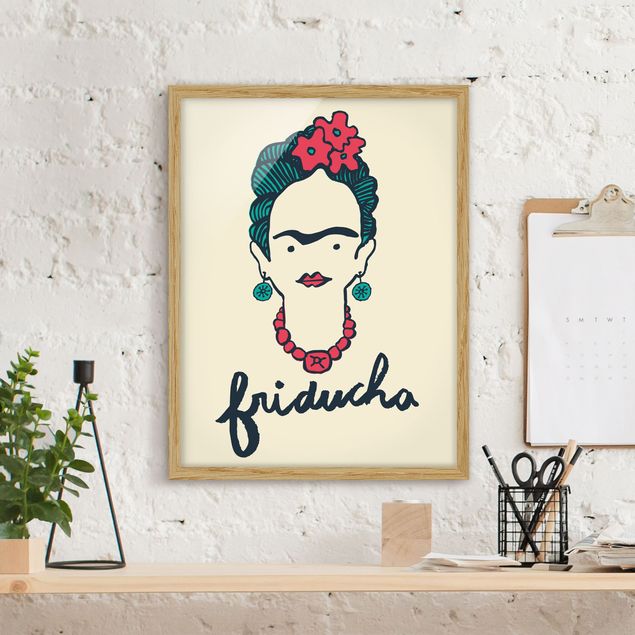Moderne Bilder mit Rahmen Frida Kahlo - Friducha