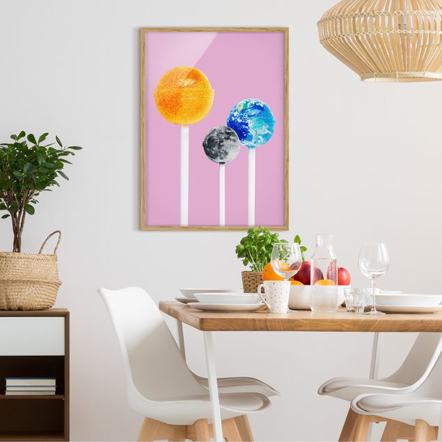 Wandbilder Lollipops mit Planeten
