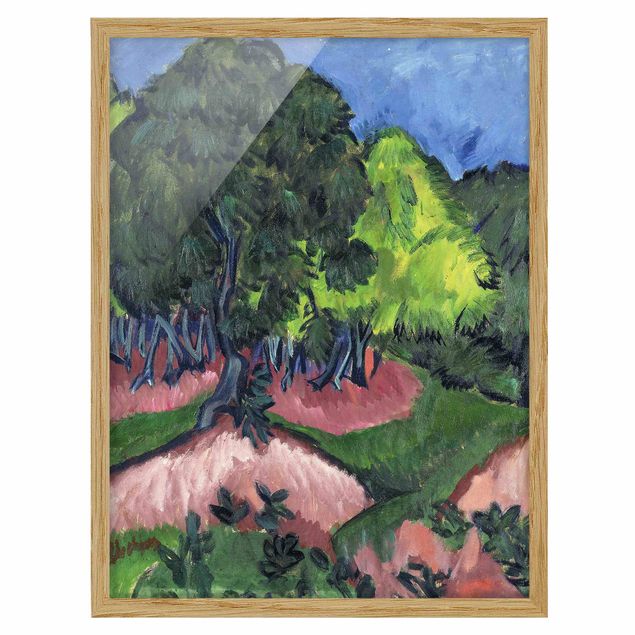 Abstrakte Bilder mit Rahmen Ernst Ludwig Kirchner - Landschaft mit Kastanienbaum