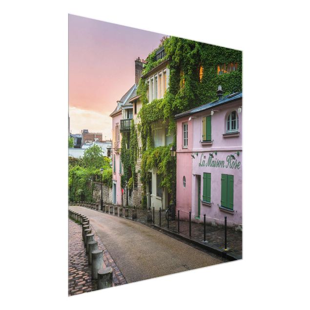 Glasbild - Rosa Dämmerung in Paris - Quadrat 1:1