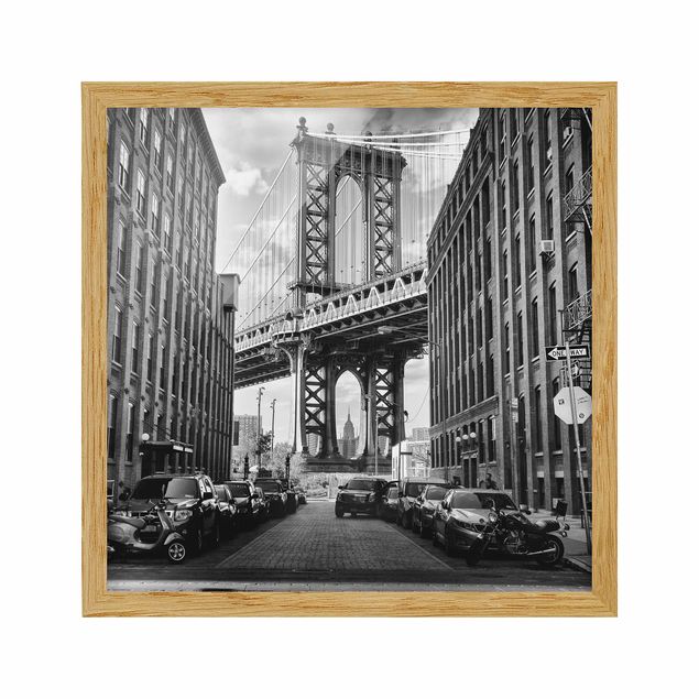 gerahmte Bilder Manhattan Bridge in America