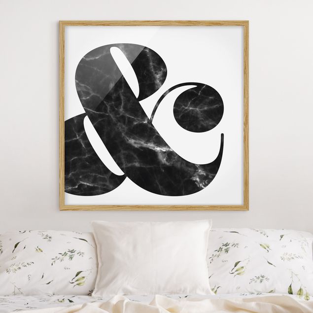 Sprüche Bilder mit Rahmen Ampersand Marmor