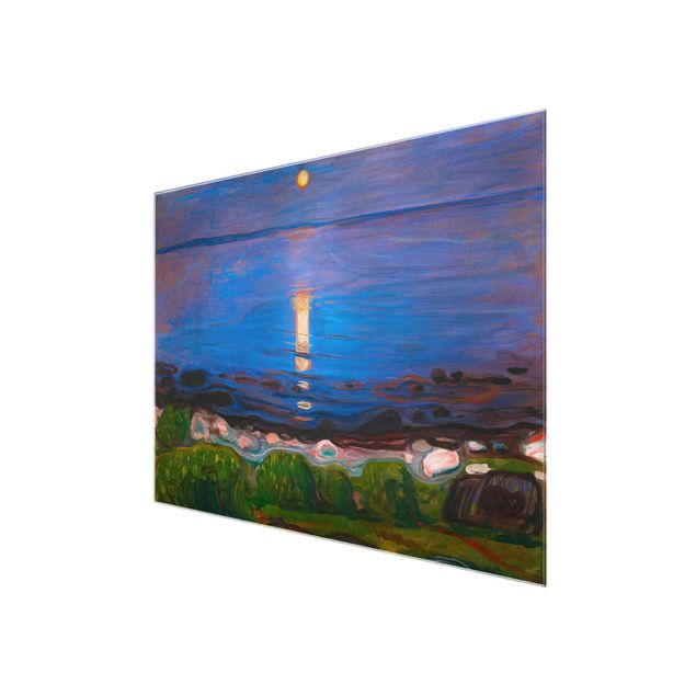 Glasbild - Edvard Munch - Sommernacht am Meeresstrand - Querformat 3:4
