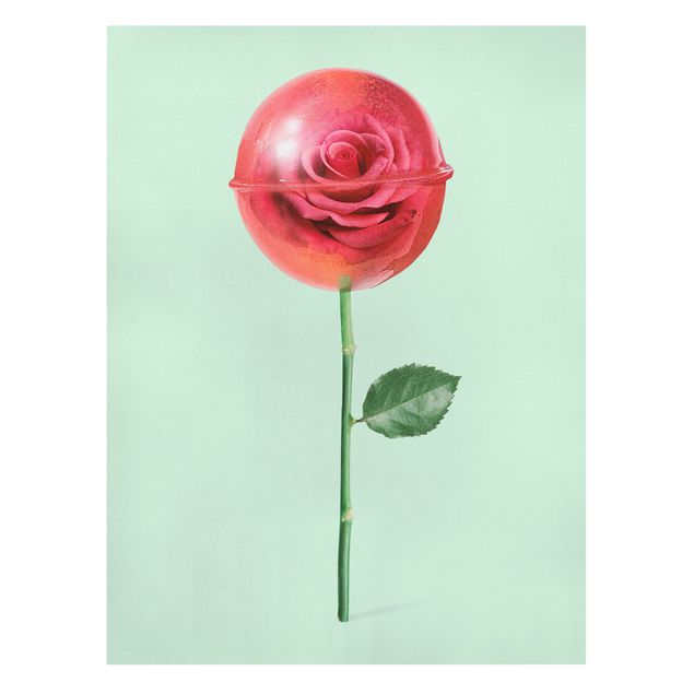 Wandbilder Rose mit Lollipop