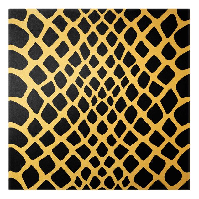Leinwandbild Gold - Schlangen Print - Quadrat 1:1