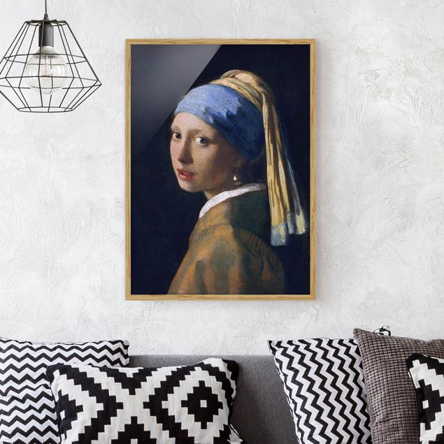 Kunstdrucke mit Rahmen Jan Vermeer van Delft - Das Mädchen mit dem Perlenohrgehänge